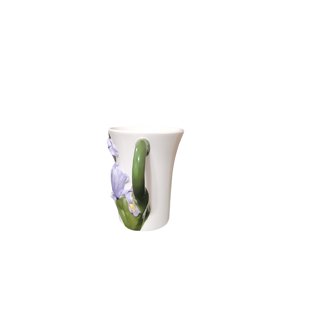 Teleflora Gift Iris Mug | Mug | Lavender and Green Iris Mug | Ceramic Iris Mug (Treasures Pre-Owned)