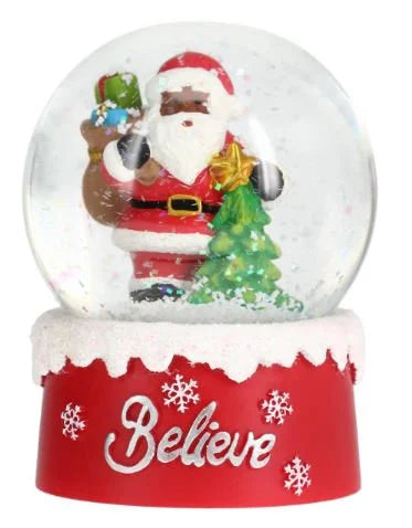 African American Christmas Snow Globe | Black Santa Snow Globe | Mrs. Claus Snow Globe | Holiday Decor | Christmas Decor | African American Santa