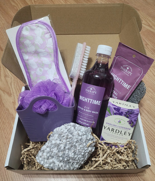 Lavender Self-Care Box | Spa in a Box | Spa at Home |  Relaxation Gift Set