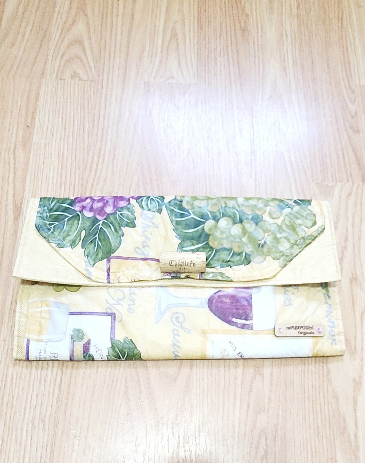 Cork and Wine Clutch | Handmade Clutch | Envelope Clutch | RePURPOSEd Originals