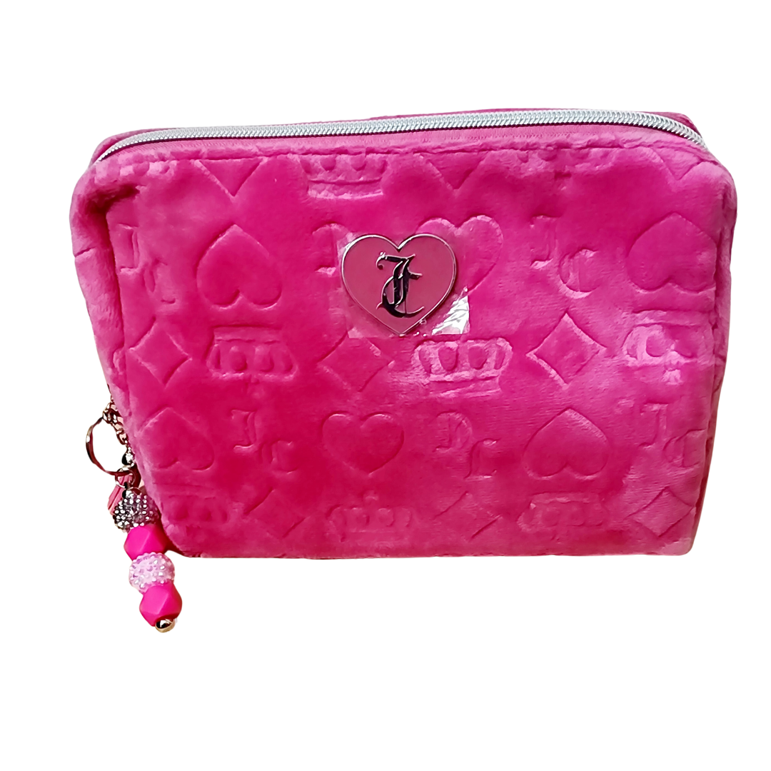 Juicy Travel Bag | Hot Pink | Cosmetic Bag | Clutch Bag | Detachable Keychain| Purse Jewelry | Juicy Toiletry Bottle