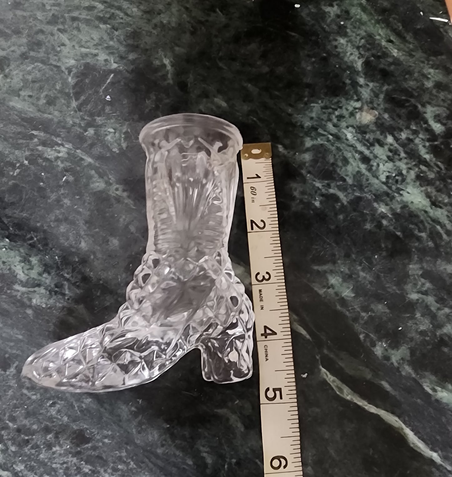 Glass Boot | Boot Figurine | Glass Shoe (Treasures Pre-Owned)